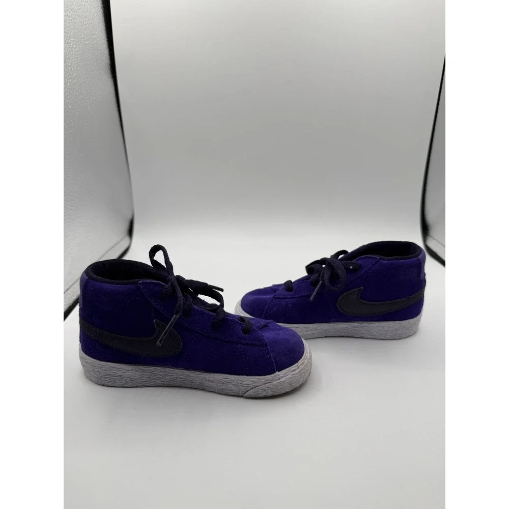 Nike Blazer Mid Purple Black 549551-502 Kids Size 8C Pre-Owned No Box